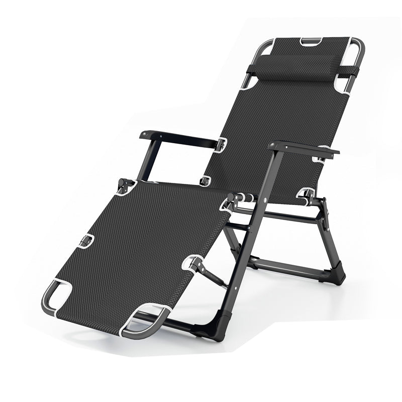 Contemporary Metal Base Recliner Chair with Arms and Independent Foot Movement