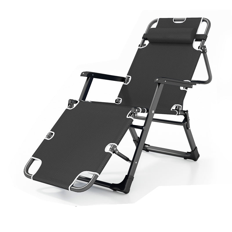 Contemporary Metal Base Recliner Chair with Arms and Independent Foot Movement