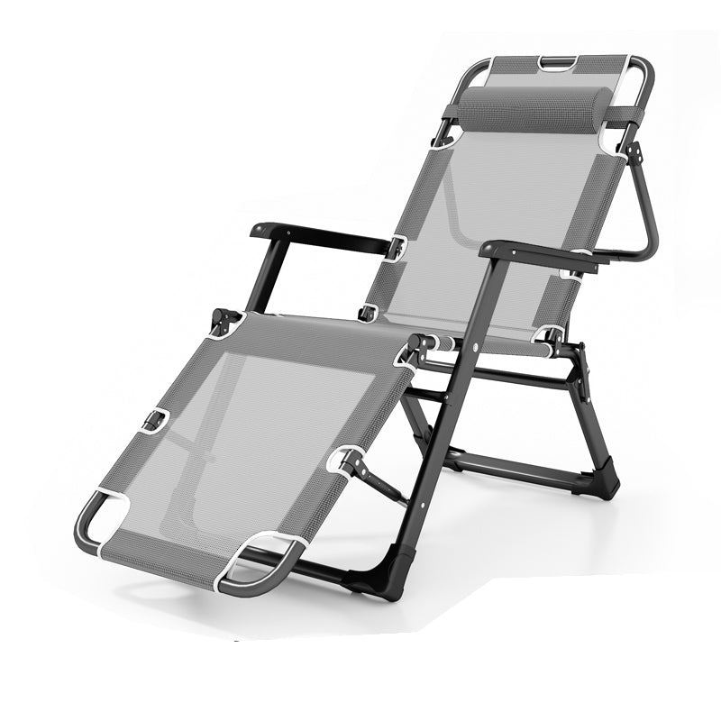 Contemporary Metal Base Recliner Chair with Arms and Independent Foot Movement