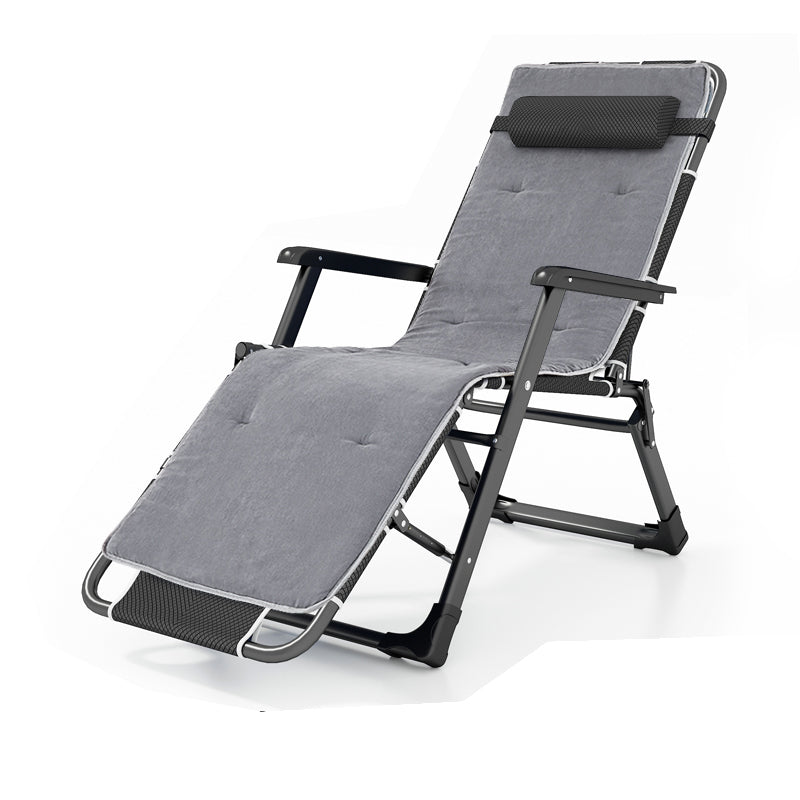 Contemporary Metal Base Recliner Chair with Arms and Independent Foot Movement