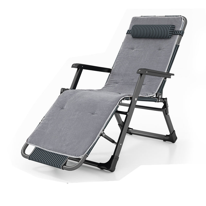 Contemporary Metal Base Recliner Chair with Arms and Independent Foot Movement