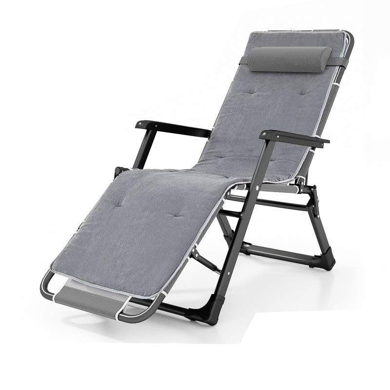 Contemporary Metal Base Recliner Chair with Arms and Independent Foot Movement