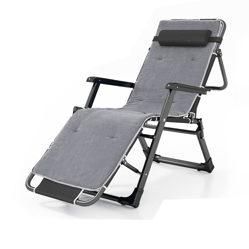 Contemporary Metal Base Recliner Chair with Arms and Independent Foot Movement