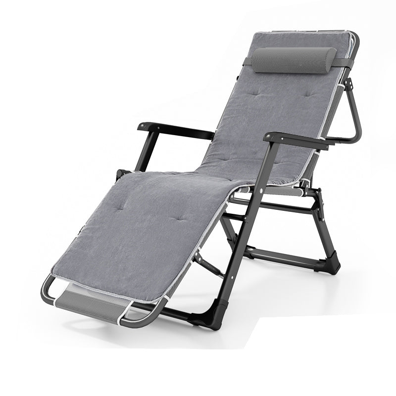 Contemporary Metal Base Recliner Chair with Arms and Independent Foot Movement