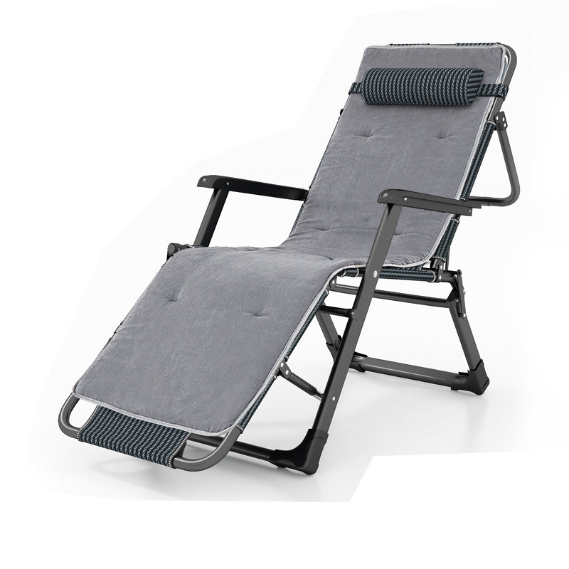 Contemporary Metal Base Recliner Chair with Arms and Independent Foot Movement