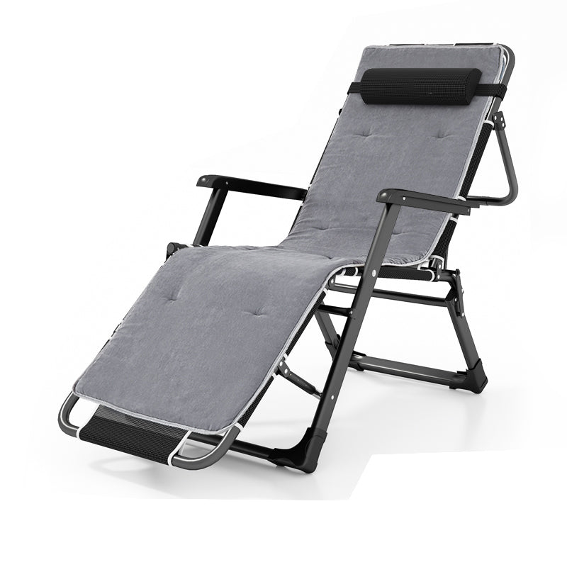 Contemporary Metal Base Recliner Chair with Arms and Independent Foot Movement