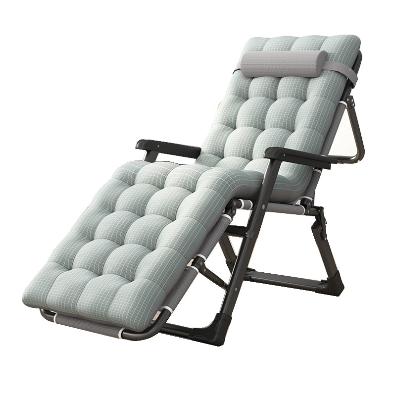 Contemporary Metal Base Recliner Chair with Arms and Independent Foot Movement