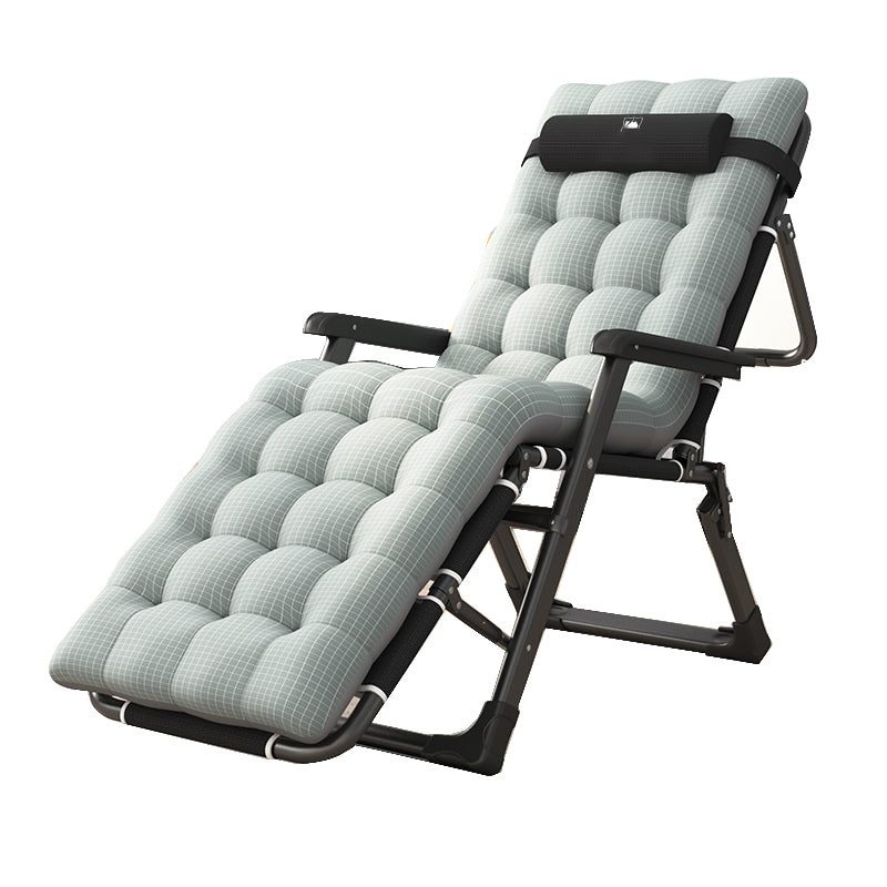 Contemporary Metal Base Recliner Chair with Arms and Independent Foot Movement