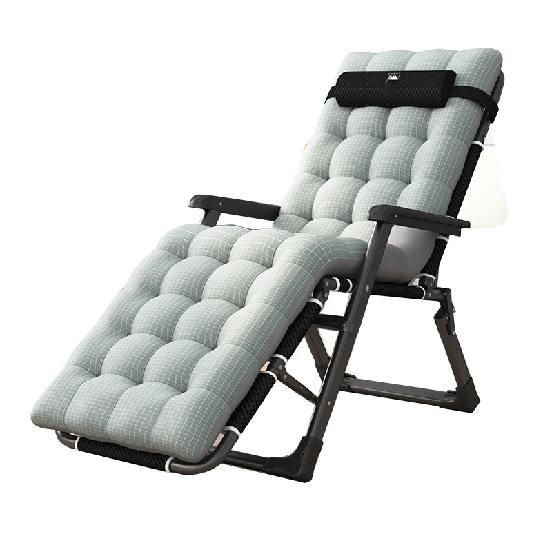 Contemporary Metal Base Recliner Chair with Arms and Independent Foot Movement