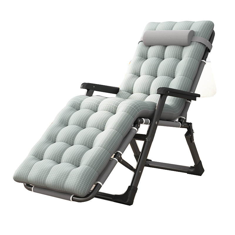 Contemporary Metal Base Recliner Chair with Arms and Independent Foot Movement