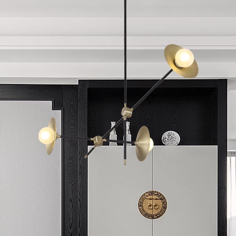 Brass Flared Shade Hanging Chandelier Contemporary 3/6/12 Lights Metal Suspension Lamp