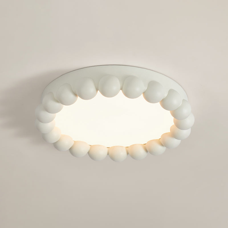 Contemporary LED Round Flush Mount Resin and Acrylic Ceiling Flush in 3 Colors