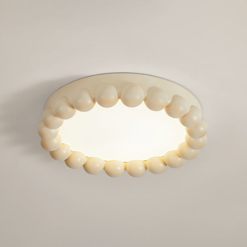 Contemporary LED Round Flush Mount Resin and Acrylic Ceiling Flush in 3 Colors