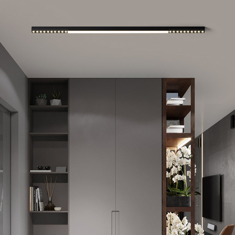 Metal Ceiling Light Fixture Minimalism Linear LED Flush Mount for Corridor