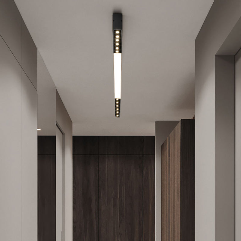 Metal Ceiling Light Fixture Minimalism Linear LED Flush Mount for Corridor