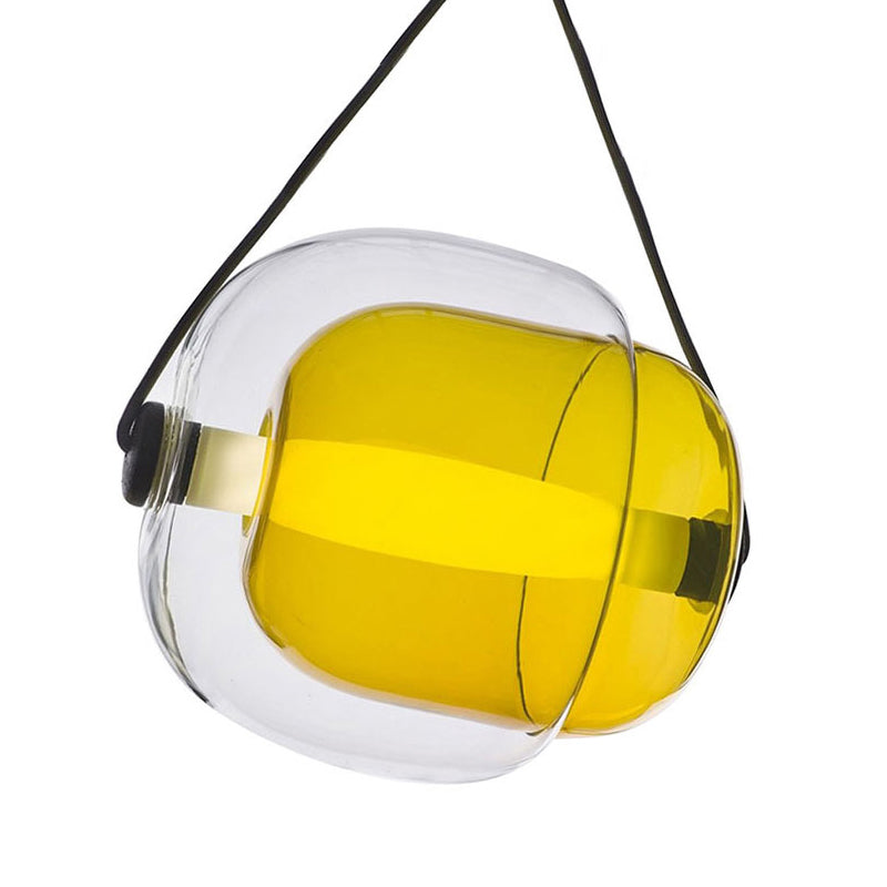 Candy-Shaped Pendant Light Modern Clear Glass 1 Light Led Hanging Ceiling Lamp in Grey/Yellow/Purple with Cord