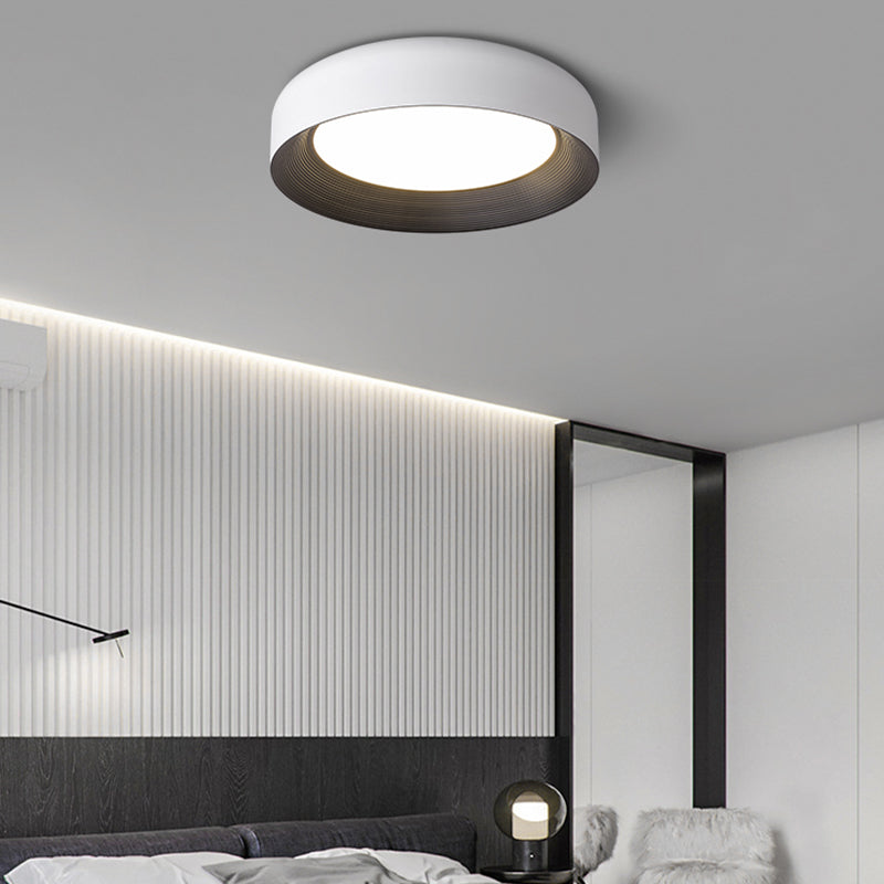 White Ceiling Light Fixture Modern Round LED Flush Mount for Bedroom