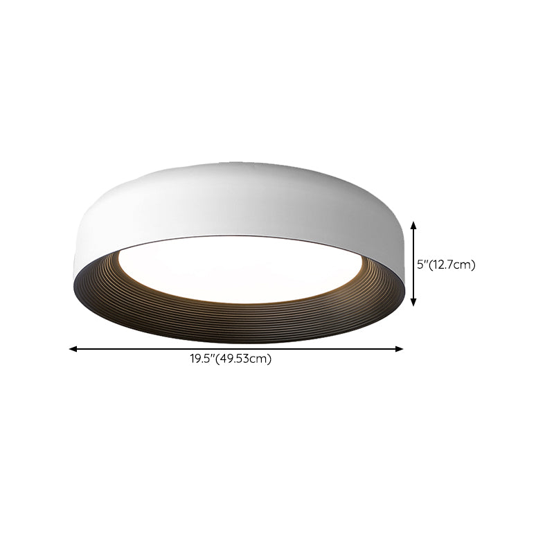 White Ceiling Light Fixture Modern Round LED Flush Mount for Bedroom