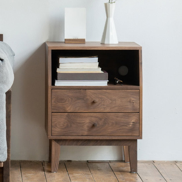 Traditional Drawers Included Accent Table Nightstand 24" Tall with Legs