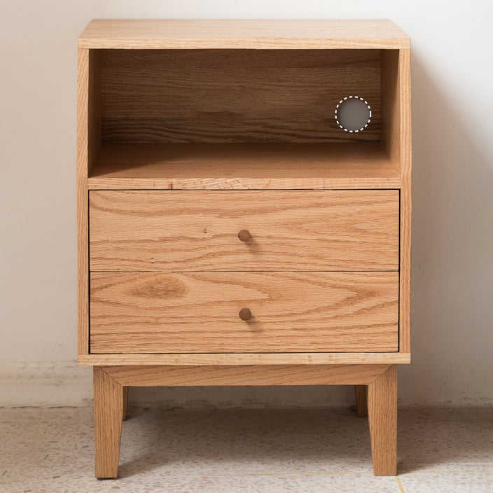 Traditional Drawers Included Accent Table Nightstand 24" Tall with Legs