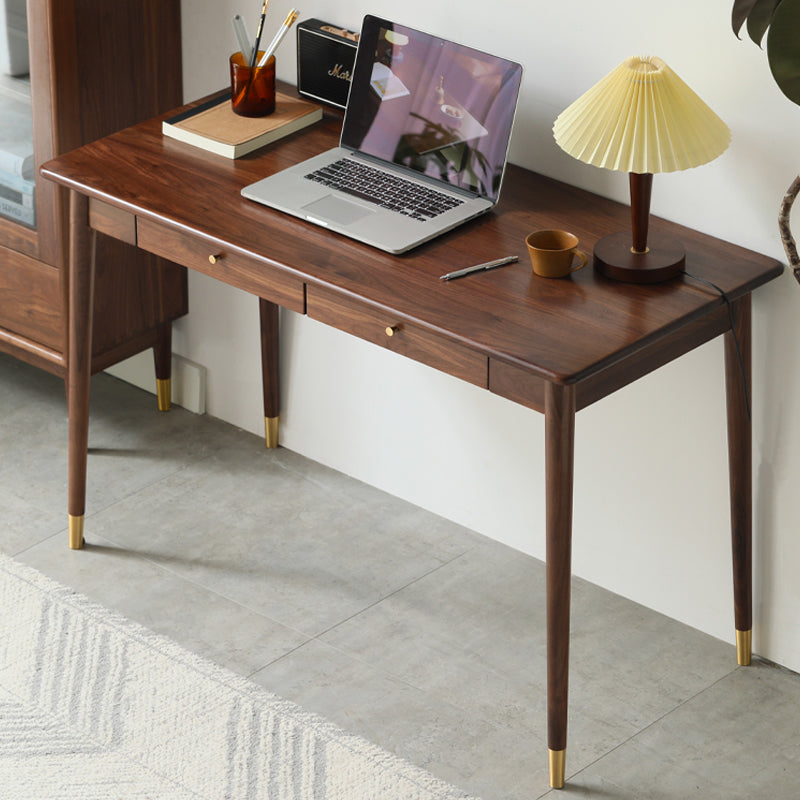 Bedroom Office Desk Solid Wood Legs Parsons Writing Desk with Drawer