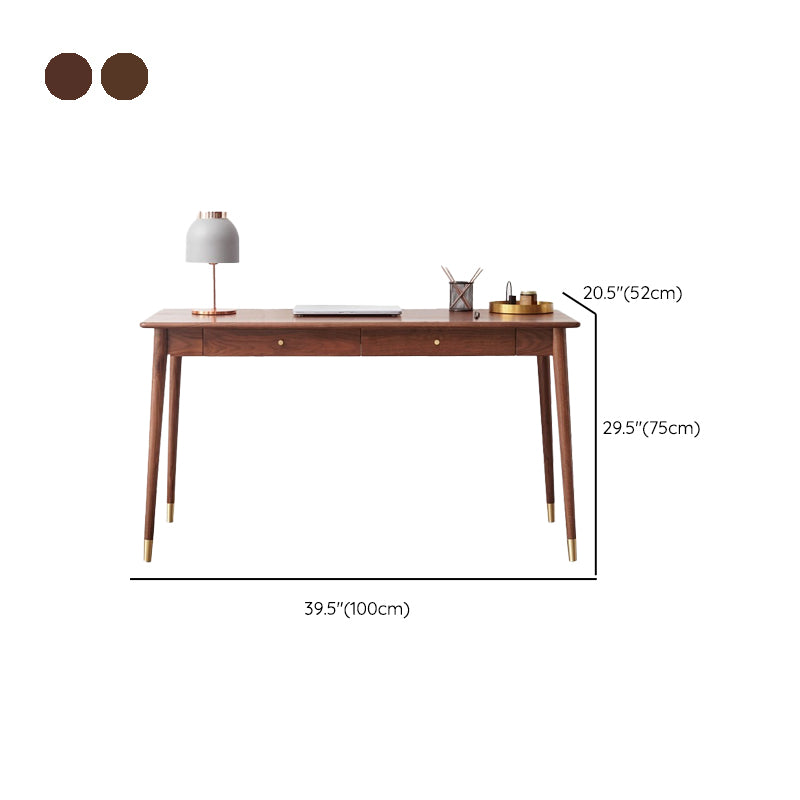 Bedroom Office Desk Solid Wood Legs Parsons Writing Desk with Drawer