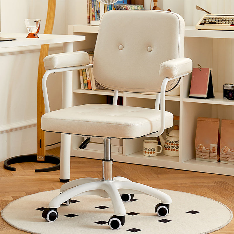 Padded Arms Modern Swivel Chair Adjustable Seat Height Office Chair with Wheels