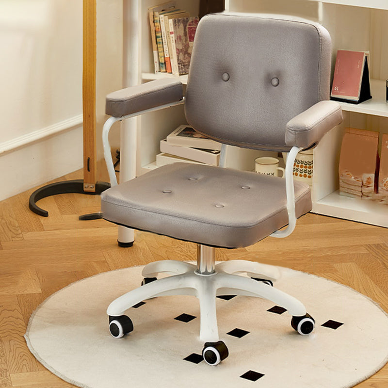 Padded Arms Modern Swivel Chair Adjustable Seat Height Office Chair with Wheels