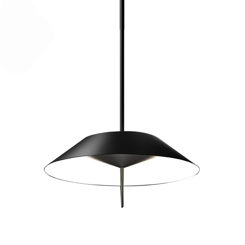 Black/White/Gold Half Conical Hanging Pendant Light Simple LED Iron Suspension Light in Warm/White Light