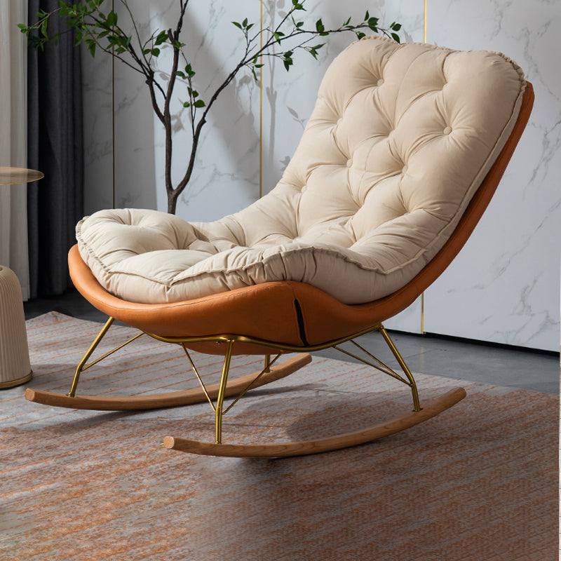 Leisure Light Luxury Chaise Rocking Chair Modern Home Upholstered Lazy Sofa Chair