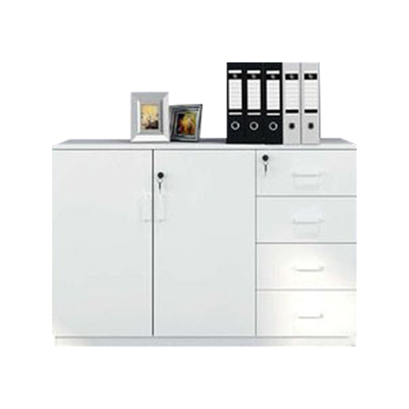 Modern File Cabinet White Wooden Frame Storage Lateral File Cabinet