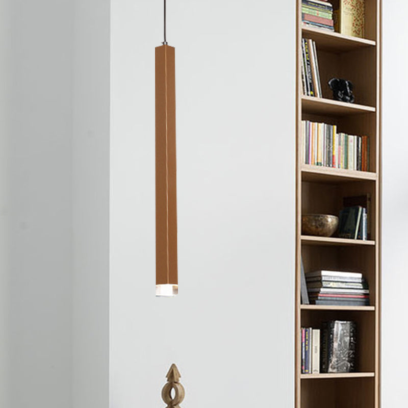 Oro Slim Cuboid Metal Suspension Luce semplice Stile 1/4/5 Light Bar Light Impicchaling in calda/bianco