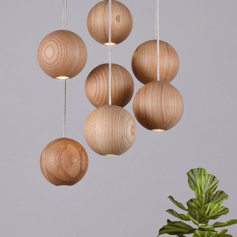 Balle LED Cluster Pendant Light Modern Wooden 1/7/10/10 / 16 HEAD SOIX PLACIER LECHETURE KIT