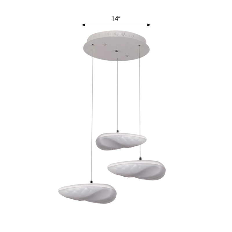 Éclairage à la baisse géométrique blanche Simplicité 3/7 têtes LED Metal Hanging Light Kit avec canopée ronde / linéaire