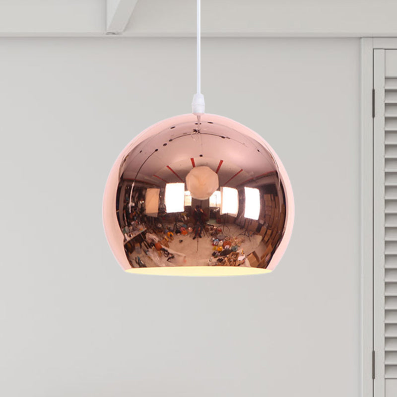 Metallic Orb Pendant Light 1 Light Industrial Style Hanging Light for Living Room