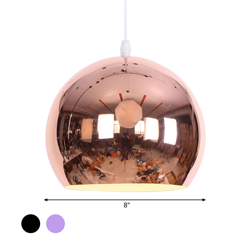 Metallic Orb Pendant Light 1 Light Industrial Style Hanging Light for Living Room