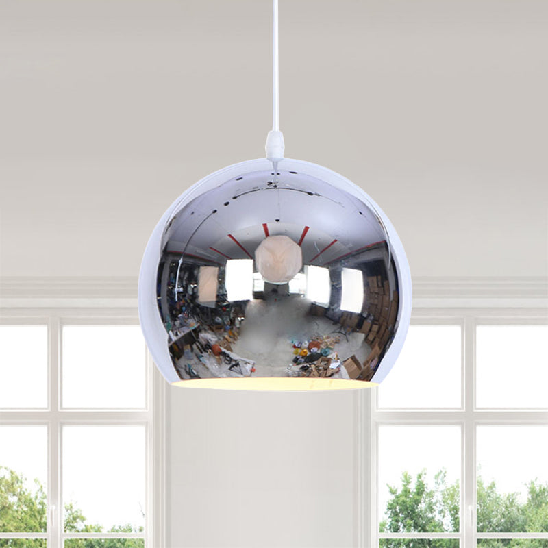 Metallic Orb Pendant Light 1 Light Industrial Style Hanging Light for Living Room