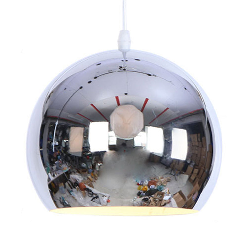 Metallic Orb Pendant Light 1 Light Industrial Style Hanging Light for Living Room