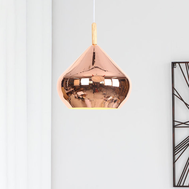 Mirror Ball Ceiling Pendant Light 1 Light Metallic Vintage Hanging Light in Wood