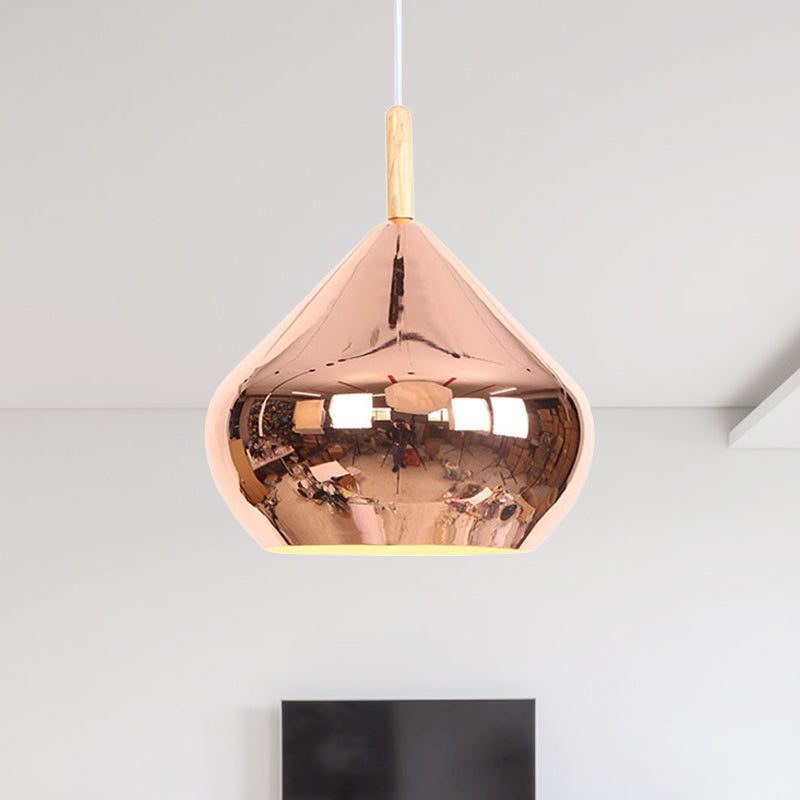 Luce a sospensione a soffitto a sfera specchio 1 luce metallica vintage appesa in legno