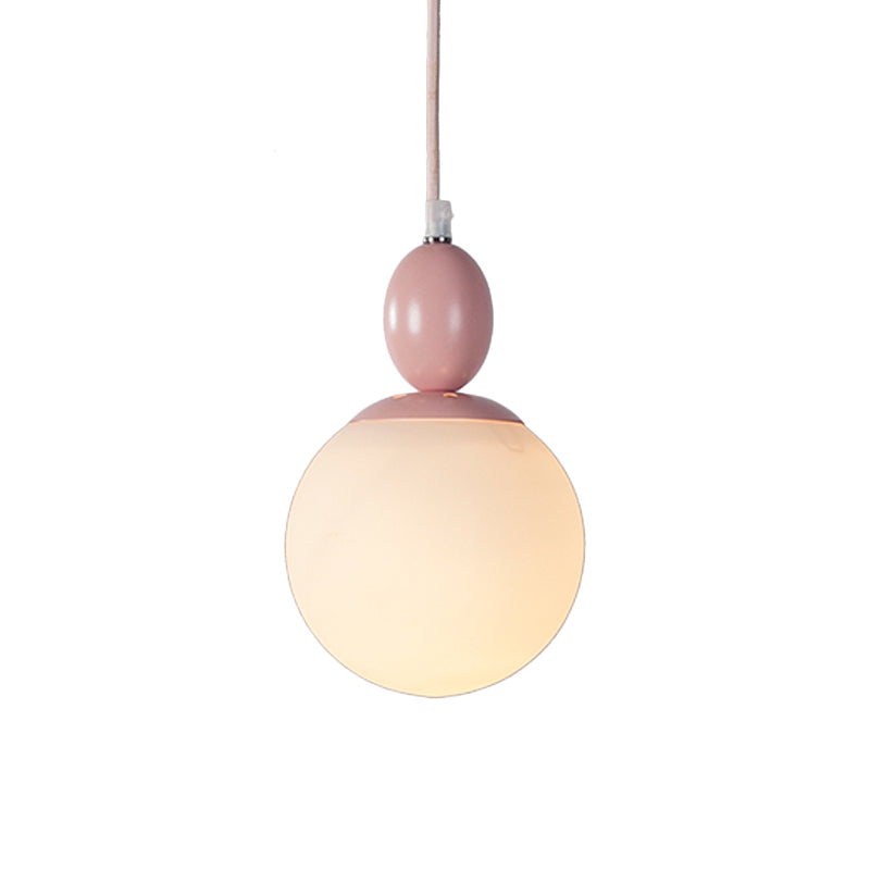 Pendulum White Glass Pendant Lighting Post-Modern 1 Light Grey/Blue/Green Hanging Lamp Fixture