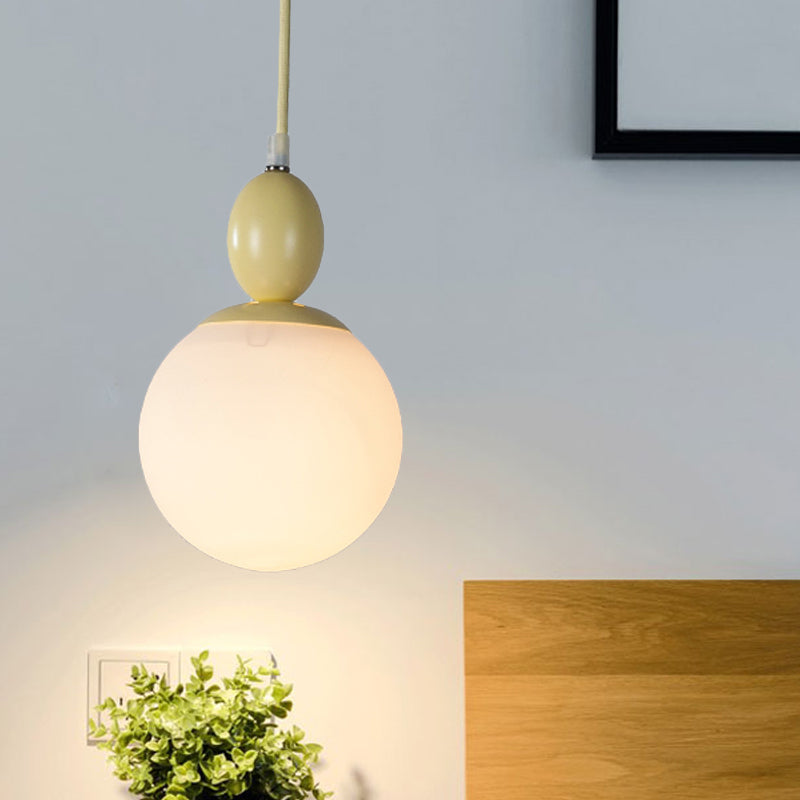 Pendulum White Glass Accogliente Pendant Lighting Post-Modern 1 Grey chiaro/Blu/Verde Apparecchiatura.