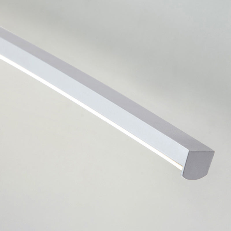 Single Modernism Style White Linear Statement LED Bathroom Vanity Light