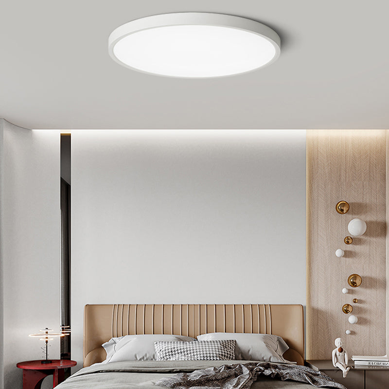 White Ceiling Light Fixture Simple Round LED Flush Mount for Bedroom