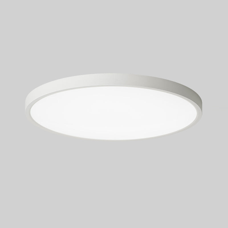 White Ceiling Light Fixture Simple Round LED Flush Mount for Bedroom