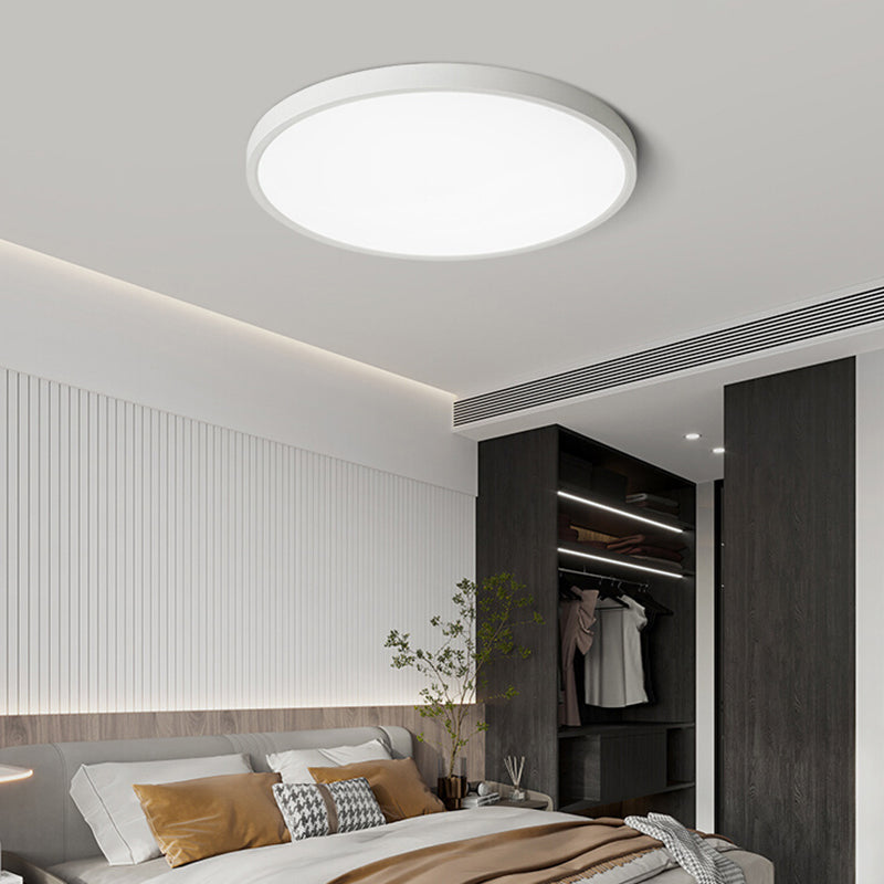 White Ceiling Light Fixture Simple Round LED Flush Mount for Bedroom