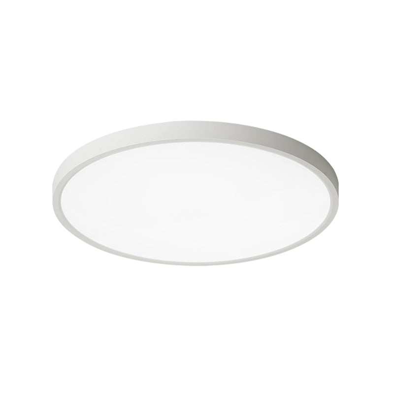 White Ceiling Light Fixture Simple Round LED Flush Mount for Bedroom