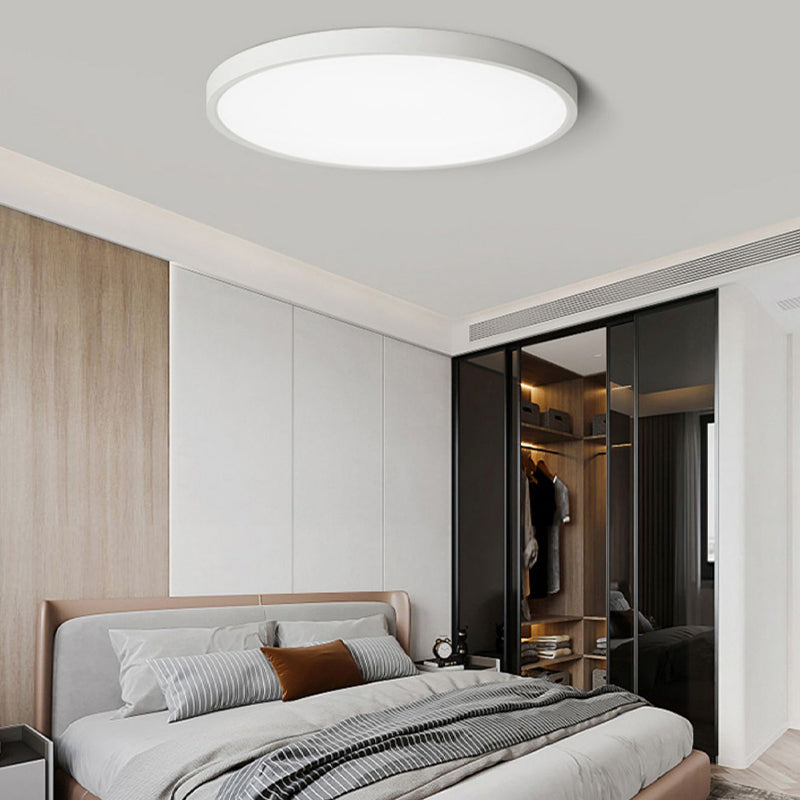 White Ceiling Light Fixture Simple Round LED Flush Mount for Bedroom