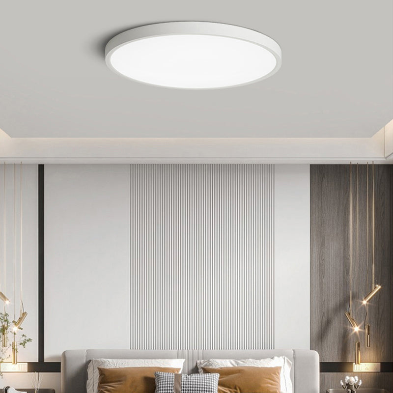 White Ceiling Light Fixture Simple Round LED Flush Mount for Bedroom