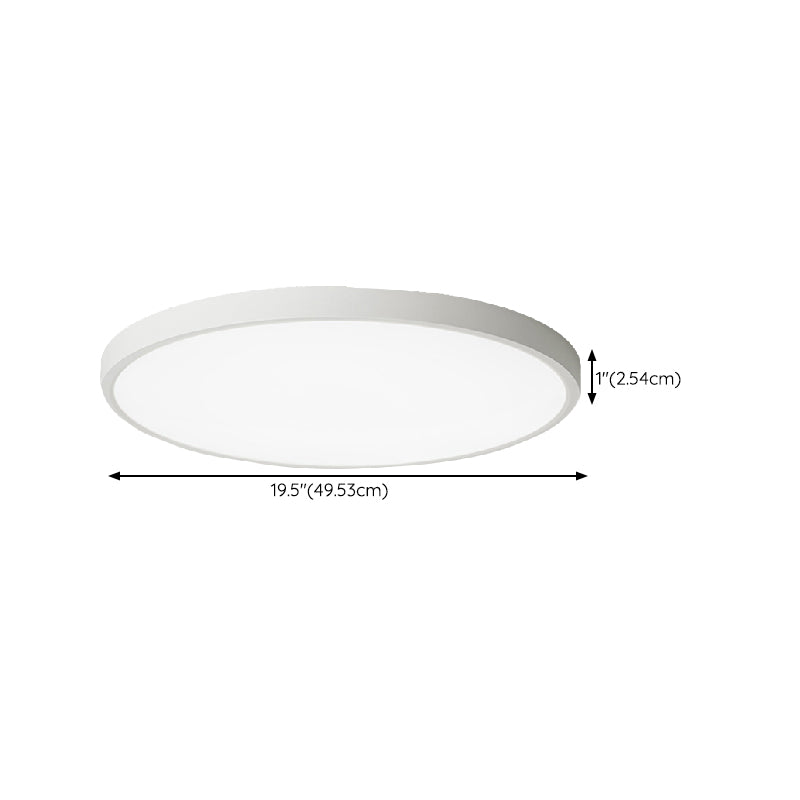 White Ceiling Light Fixture Simple Round LED Flush Mount for Bedroom